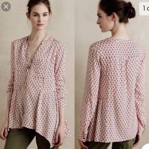 Maeve (Anthro) Laiken Henley Long Sleeve Blouse